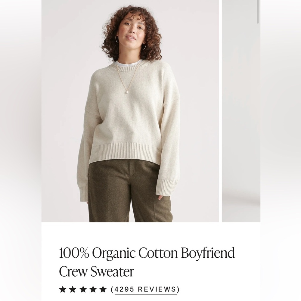 Quince XS oversized boyfriend crew sweater